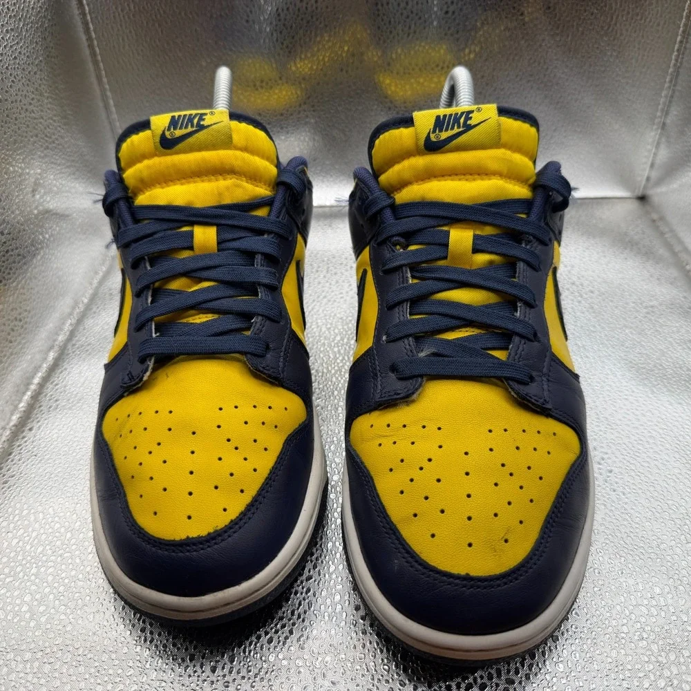 Size 10 Nike Dunk Low Michigan Varsity Maze Midnight‎ Navy Mens Shoes DD1391-700